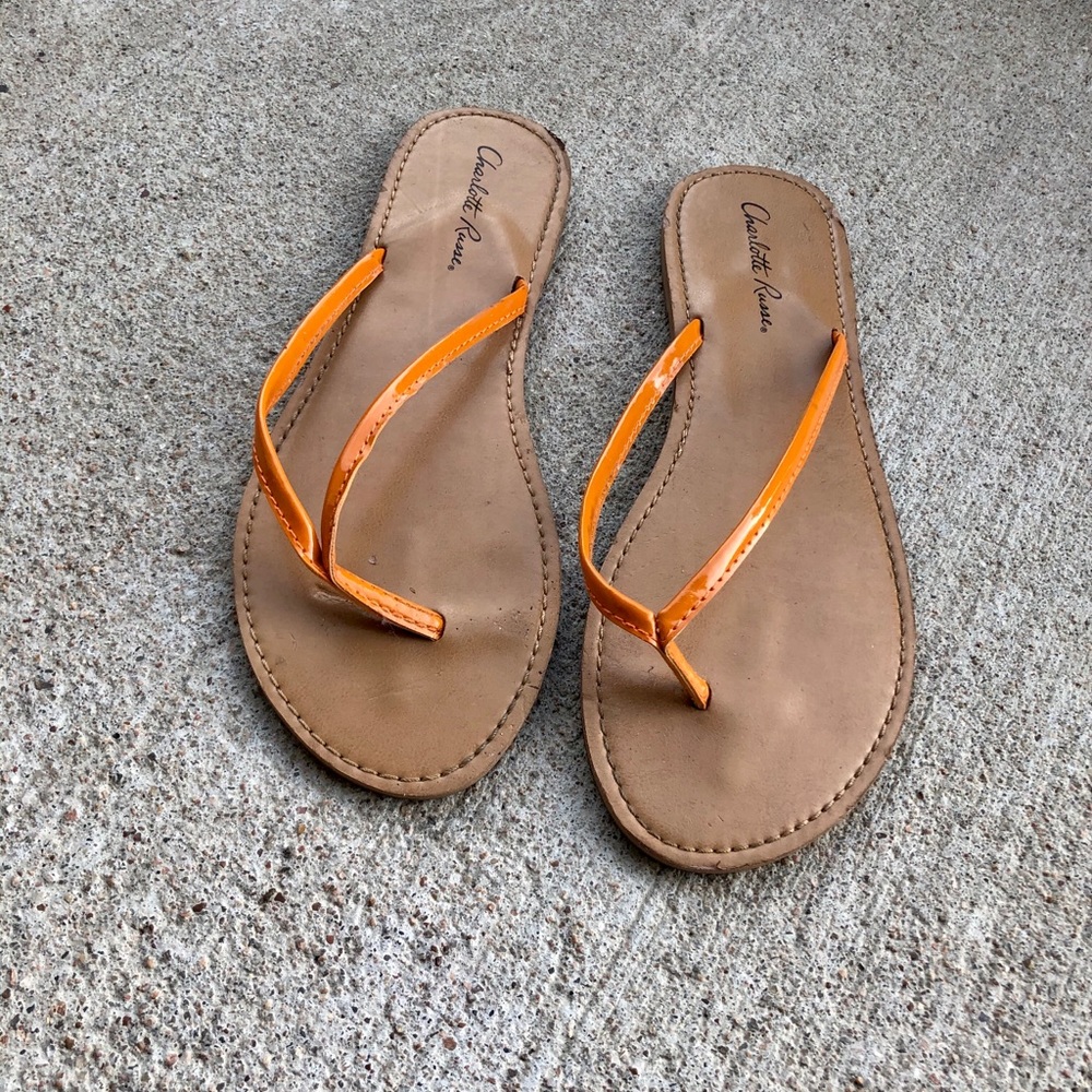 Orange flip flops